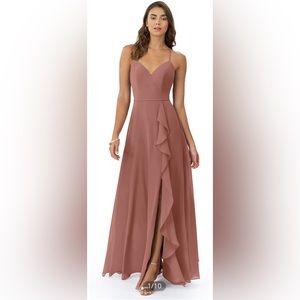 A-Line Rached Chiffon Floor-Length Dress Amethyst